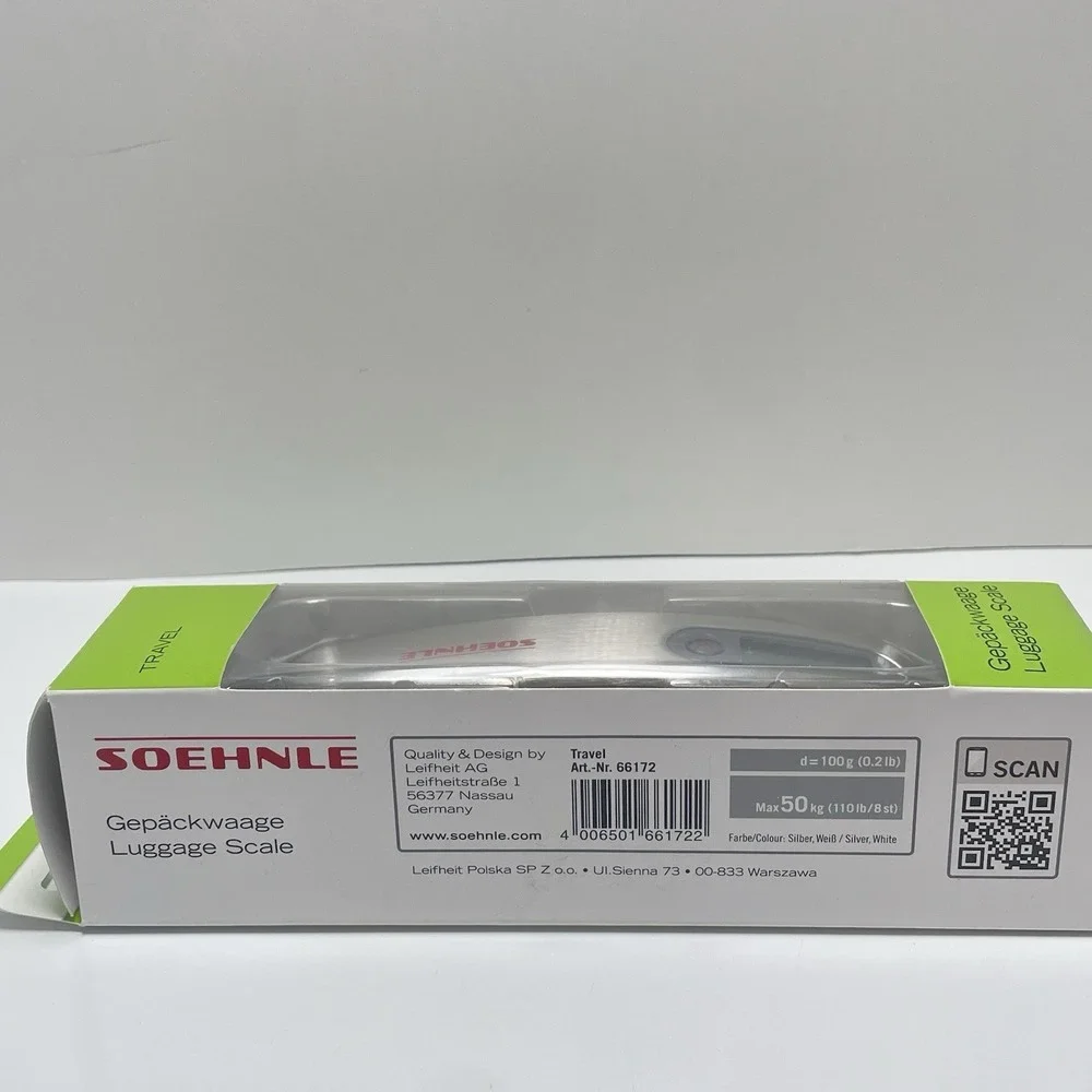 Soehnle Luggage‎ Scale Travel For Weighing On The Go, 110 Pound Capacity